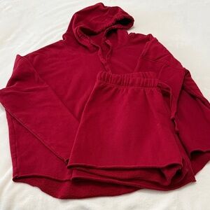 Mono B Dark Red Hoodie and Short Set